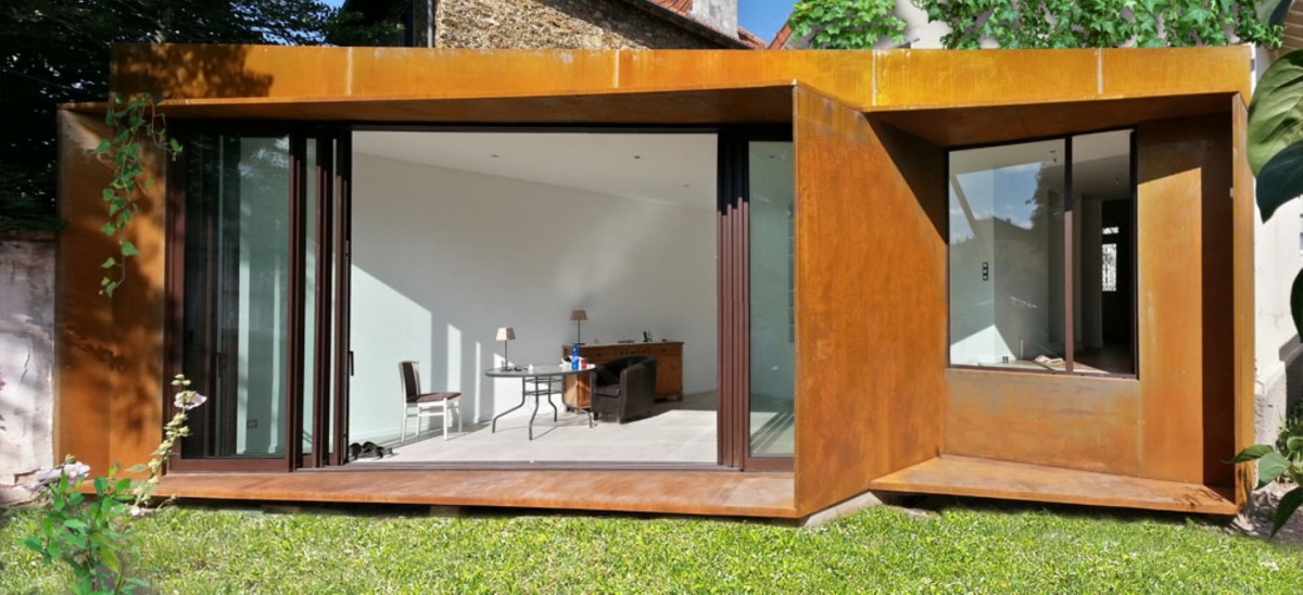 EXTENSION DE MAISON CHAMPIGNY : extension-corten-1