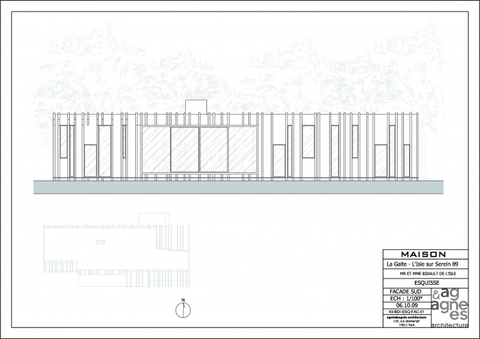 Maison  ossature bois : faade sud