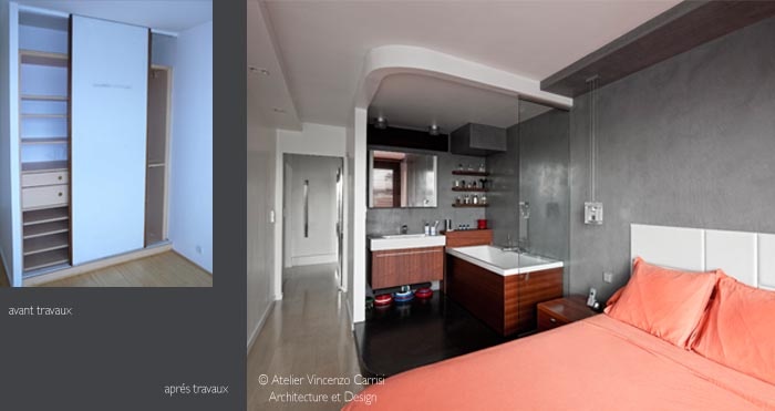 Rnovation - amnagement d'un appartement  Paris 11me : 04 Atelier Carrisi SDB