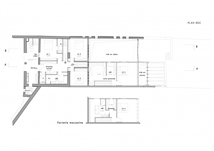 Loft avec Piscine Intrieur : plan r+1