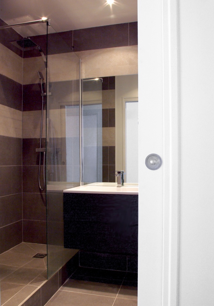 Appartement Paris 14e - 55m : salle de bain douche