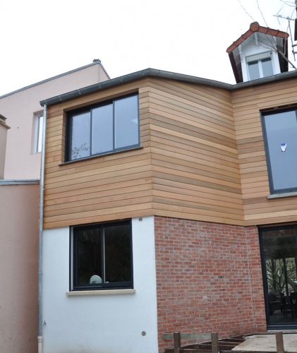 Rhabilitation et extension bois BBC d'une maison