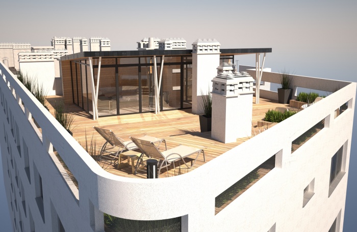 Amnagement d'un toit-terrasse avec surlvation  ossature bois : image_projet_mini_63887