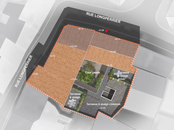 Rhabilitation, extension et surlvation d'un immeuble insalubre - Meaux : 03.Plan masse