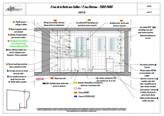 Appartement 2 rue Chreau / Butte aux Cailles : appartement  indice D1 coupe DD (1)