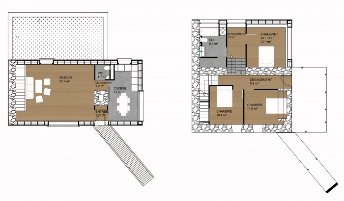 Surlvation d'une maison dans le Cantal : plan projet