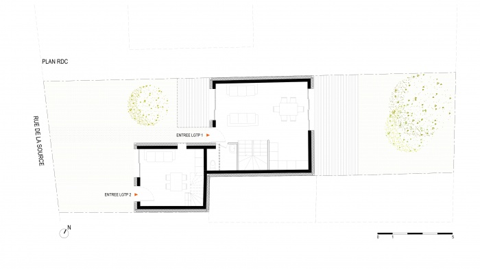 Maison neuve contemporaine COS1 - Nanterre : 09-Nanterre_maison contemporaine_plan rdc